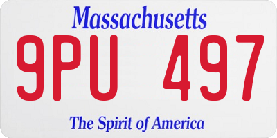 MA license plate 9PU497