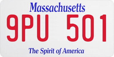 MA license plate 9PU501