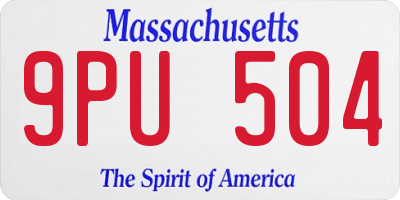 MA license plate 9PU504