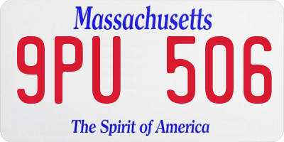 MA license plate 9PU506