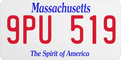 MA license plate 9PU519