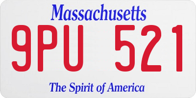 MA license plate 9PU521