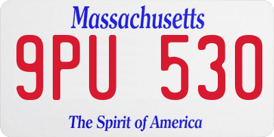 MA license plate 9PU530