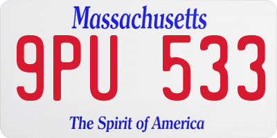 MA license plate 9PU533