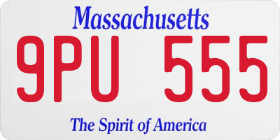 MA license plate 9PU555