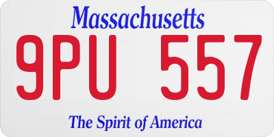 MA license plate 9PU557