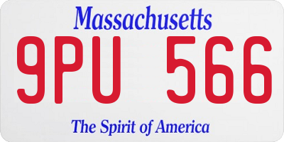 MA license plate 9PU566