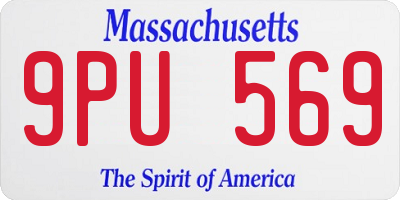 MA license plate 9PU569