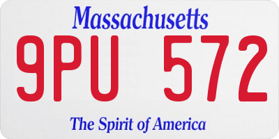 MA license plate 9PU572
