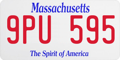 MA license plate 9PU595