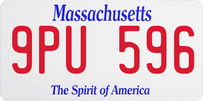 MA license plate 9PU596