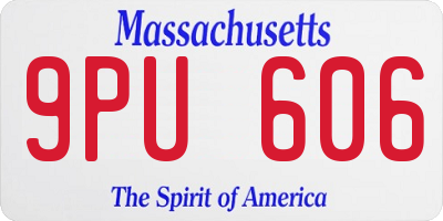 MA license plate 9PU606
