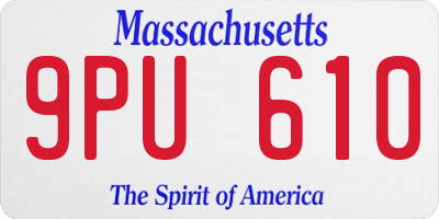 MA license plate 9PU610