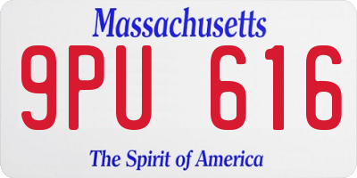 MA license plate 9PU616