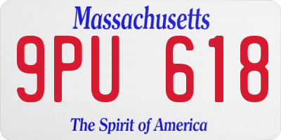 MA license plate 9PU618