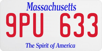 MA license plate 9PU633