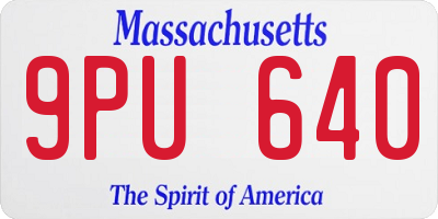 MA license plate 9PU640