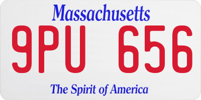 MA license plate 9PU656