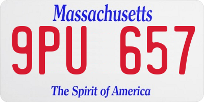 MA license plate 9PU657