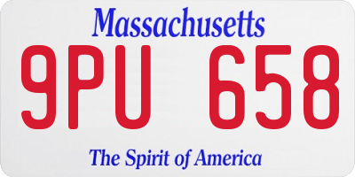 MA license plate 9PU658