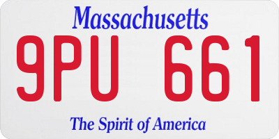 MA license plate 9PU661