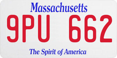 MA license plate 9PU662