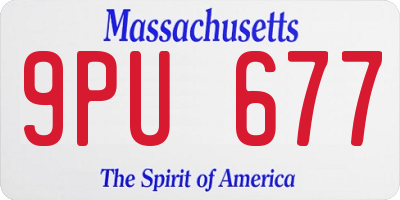 MA license plate 9PU677
