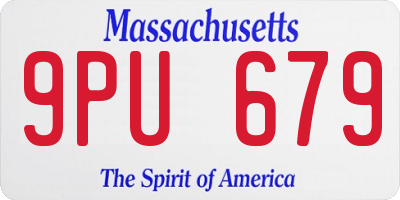 MA license plate 9PU679