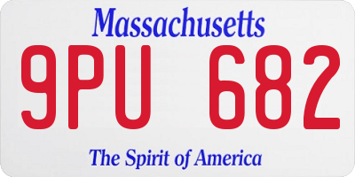 MA license plate 9PU682