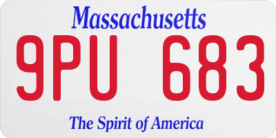 MA license plate 9PU683