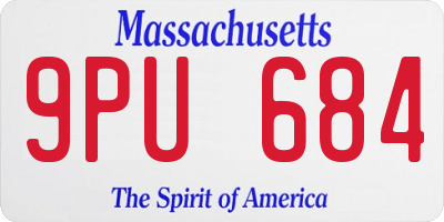 MA license plate 9PU684