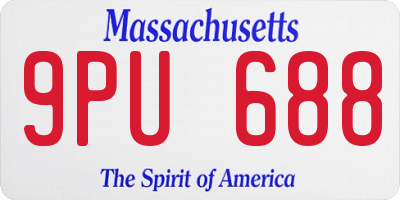 MA license plate 9PU688