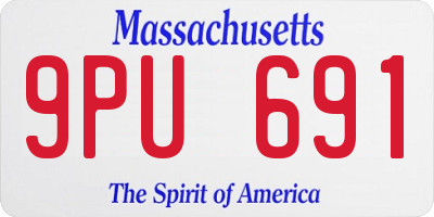 MA license plate 9PU691