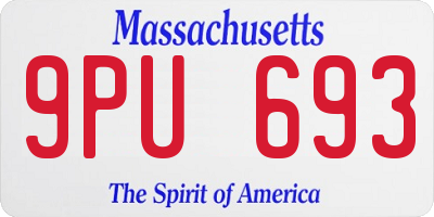 MA license plate 9PU693
