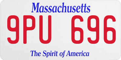 MA license plate 9PU696