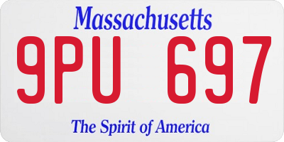 MA license plate 9PU697