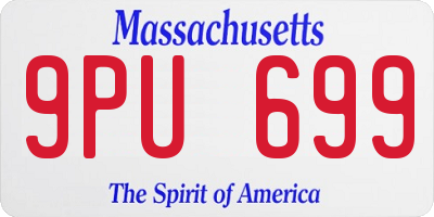 MA license plate 9PU699