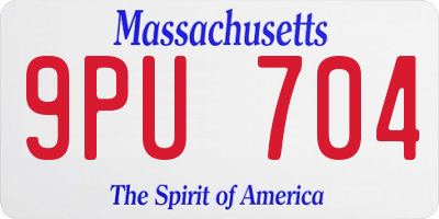MA license plate 9PU704