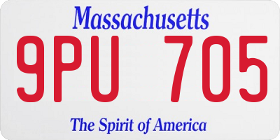 MA license plate 9PU705