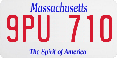 MA license plate 9PU710
