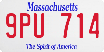 MA license plate 9PU714