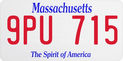 MA license plate 9PU715
