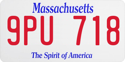MA license plate 9PU718