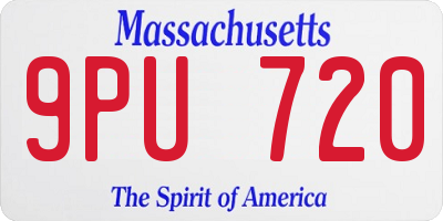 MA license plate 9PU720