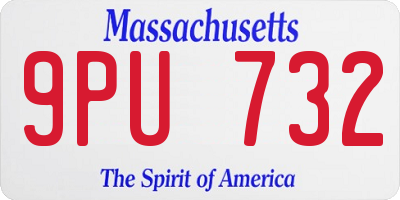 MA license plate 9PU732