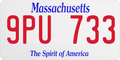 MA license plate 9PU733