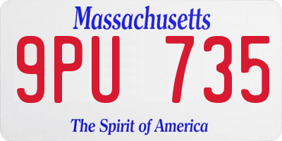 MA license plate 9PU735