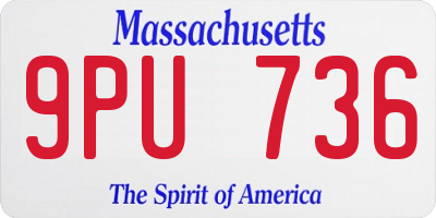 MA license plate 9PU736