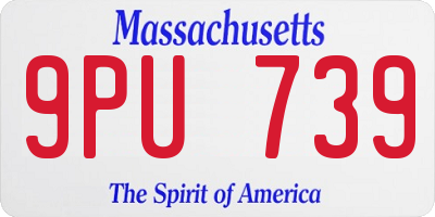 MA license plate 9PU739