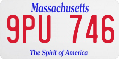 MA license plate 9PU746
